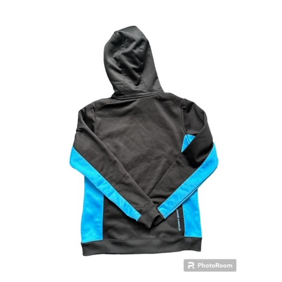 Under Armour Black Blue Hoodie Pullover Hooded Sweatshirt Womens XL Like New - Picture 3 of 4
